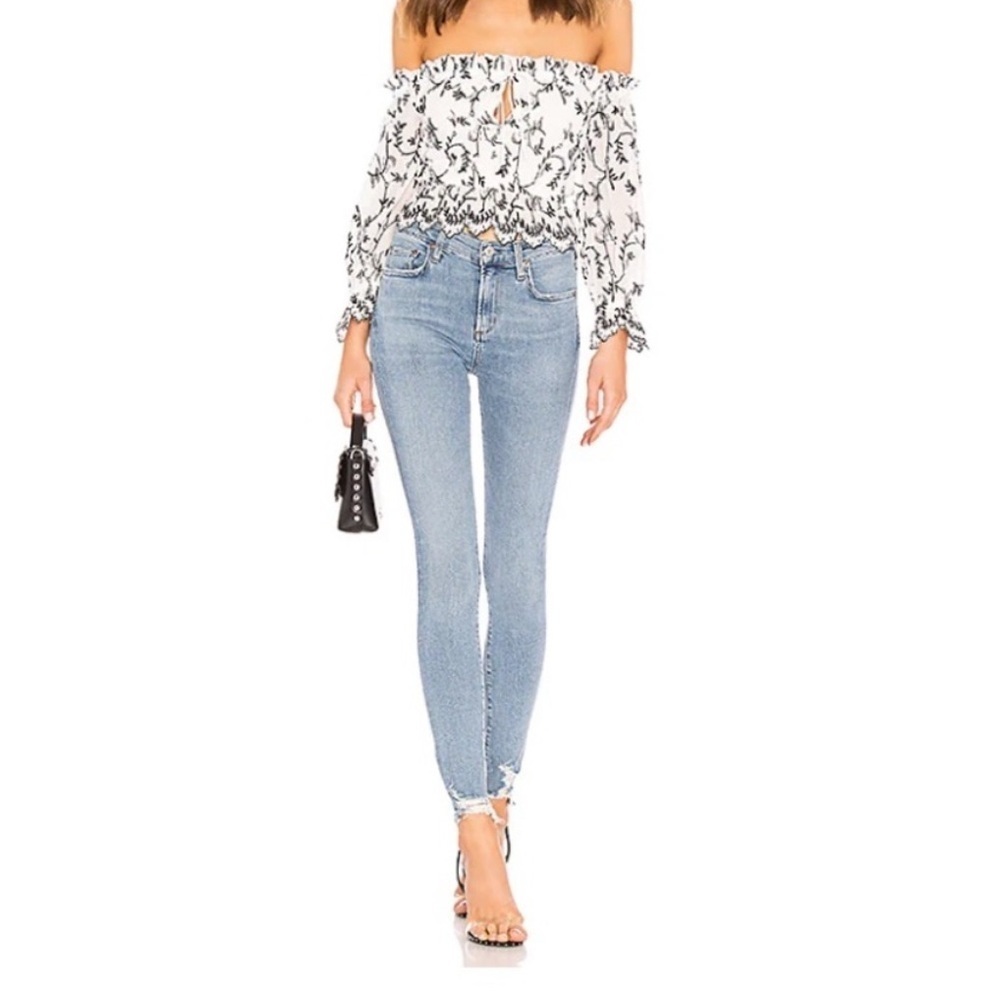 Agolde Blue Skinny Jeans High-Waisted Stretch Size 27